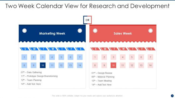 Two Week Calendar Ppt PowerPoint Presentation Complete With Slides