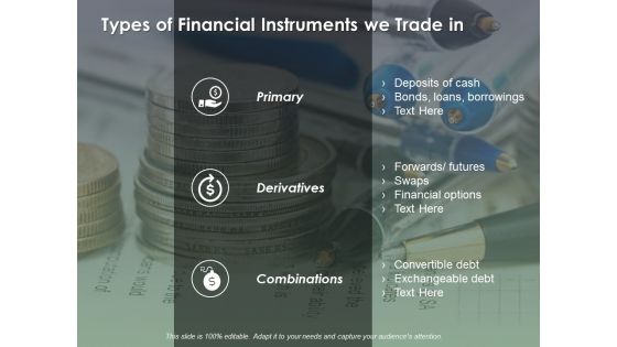 Types Of Financial Instruments We Trade In Ppt Powerpoint Presentation Styles Clipart Images