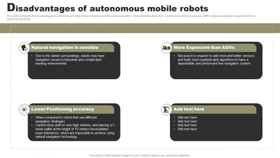 Types Of Independent Robotic System Disadvantages Of Autonomous Mobile Robots Sample PDF