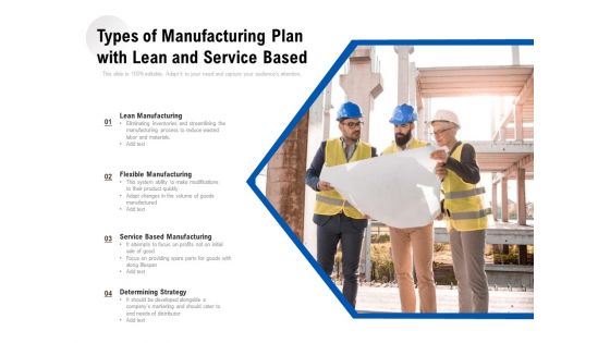 Types Of Manufacturing Plan With Lean And Service Based Ppt PowerPoint Presentation Gallery Portrait PDF