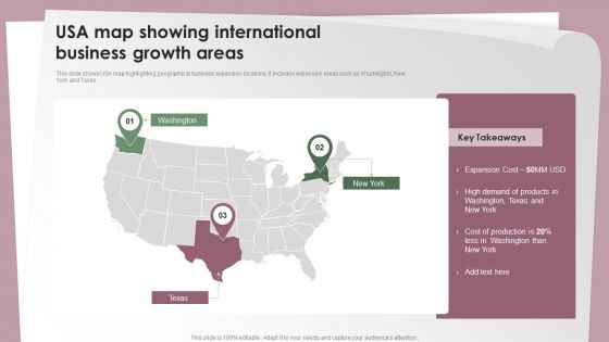 USA Map Showing International Business Growth Areas Ppt Infographics Graphics Template PDF USA Map Showing International Business Growth Areas Ppt Infographics Graphics Template PDF
