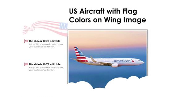 US Aircraft With Flag Colors On Wing Image Ppt PowerPoint Presentation Layouts Inspiration PDF