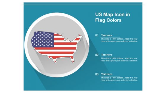 US Map Icon In Flag Colors Ppt PowerPoint Presentation Professional Graphics Template PDF