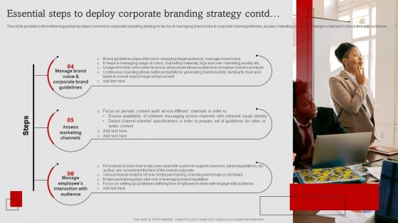 Umbrella Branding Measures To Boost Brand Awareness Essential Steps To Deploy Corporate Branding Strategy Brochure PDF