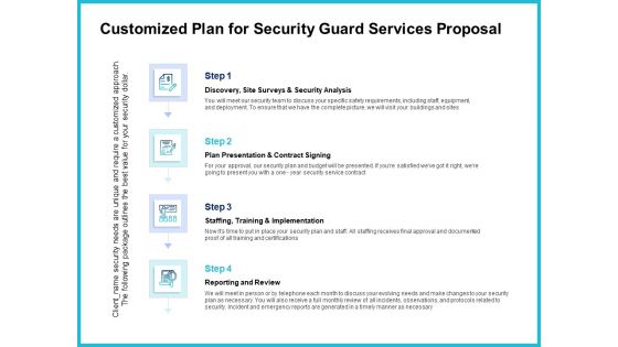 Uniformed Security Customized Plan For Security Guard Services Proposal Portrait PDF