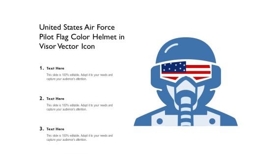 United States Air Force Pilot Flag Color Helmet In Visor Vector Icon Ppt PowerPoint Presentation Gallery Designs PDF