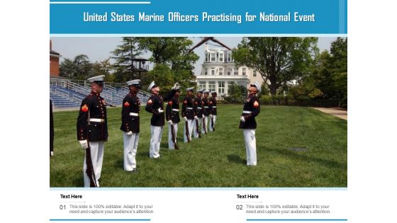 United States Marine Officers Practising For National Event Ppt PowerPoint Presentation Ideas Deck PDF