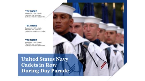 United States Navy Cadets In Row During Day Parade Ppt PowerPoint Presentation Gallery Layouts PDF