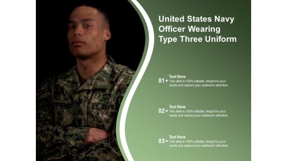 United States Navy Officer Wearing Type Three Uniform Ppt PowerPoint Presentation Styles Influencers PDF