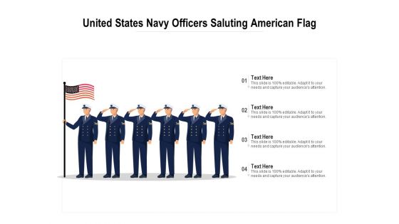 United States Navy Officers Saluting American Flag Ppt PowerPoint Presentation Icon Graphics PDF