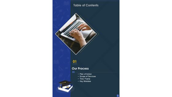 University Enterprise Resource Planning System Table Of Contents Slide One Pager Sample Example Document