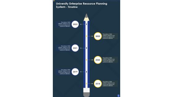University Enterprise Resource Planning System Timeline One Pager Sample Example Document