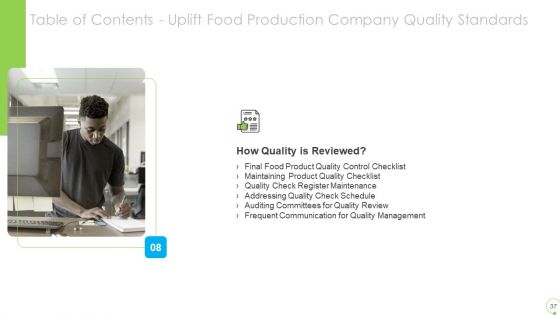 Uplift Food Production Company Quality Standards Ppt PowerPoint Presentation Complete Deck With Slides