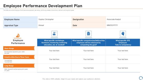 Upskill Training For Employee Performance Improvement Employee Performance Development Plan Template PDF