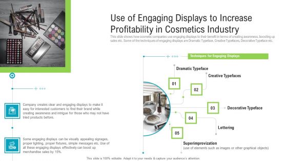 Use Of Engaging Displays To Increase Profitability In Cosmetics Industry Inspiration PDF