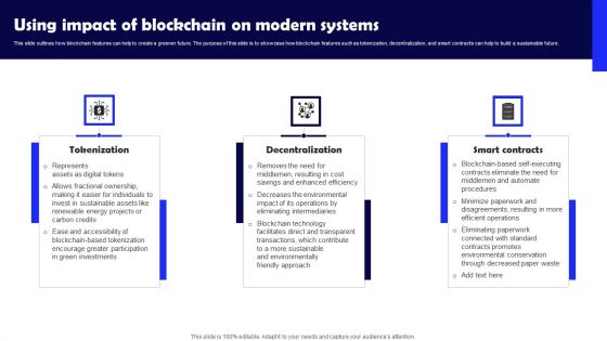 Using Impact Of Blockchain On Modern Systems Template PDF Using Impact Of Blockchain On Modern Systems Template PDF