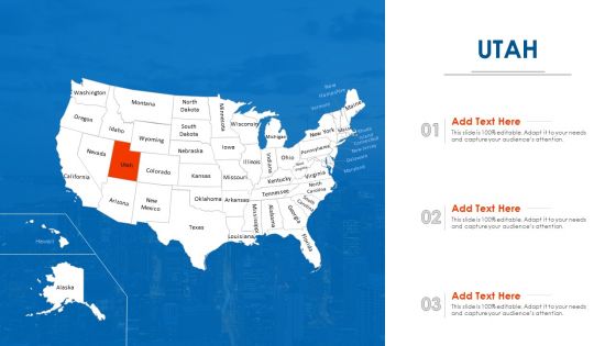 Utah Map PowerPoint Presentation Ppt Template PDF