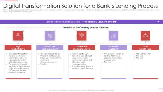 Utilization Of Digital Industry Evolution Methods Digital Transformation Solution For A Banks Lending Process Professional PDF