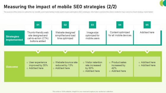 Utilizing SEO To Boost Customer Measuring The Impact Of Mobile SEO Strategies Diagrams PDF