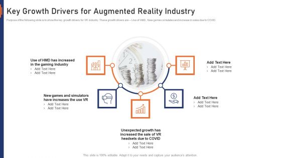 VR Market Capital Raising Elevator Pitch Deck Key Growth Drivers For Augmented Reality Industry Designs PDF