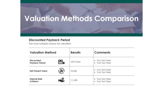 Valuation Methods Comparison Ppt PowerPoint Presentation Model Show