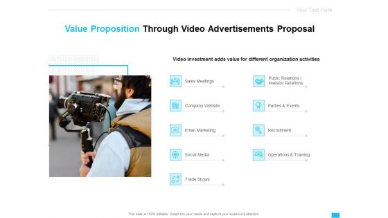 Value Proposition Through Video Advertisements Proposal Ppt Inspiration Tips PDF