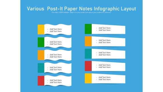 Various Post It Paper Notes Infographic Layout Ppt PowerPoint Presentation File Layouts PDF