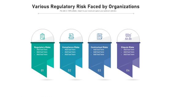 Various Regulatory Risk Faced By Organizations Ppt PowerPoint Presentation Icon Samples PDF