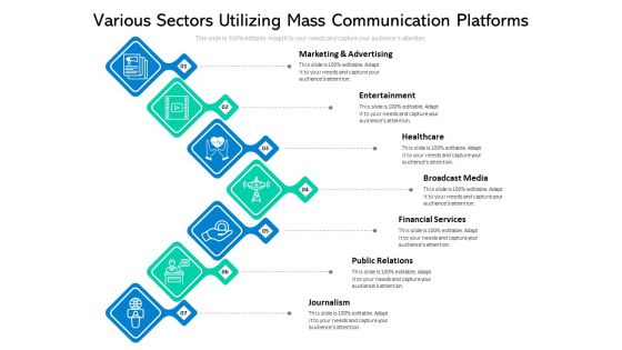 Various Sectors Utilizing Mass Communication Platforms Ppt PowerPoint Presentation File Inspiration PDF