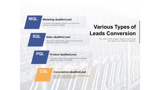 Various Types Of Leads Conversion Ppt PowerPoint Presentation Icon Gallery PDF
