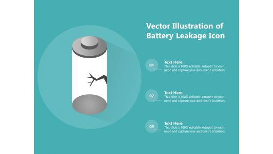 Vector Illustration Of Battery Leakage Icon Ppt PowerPoint Presentation Professional Pictures PDF