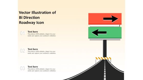 Vector Illustration Of Bi Direction Roadway Icon Ppt PowerPoint Presentation Portfolio Graphics Design PDF