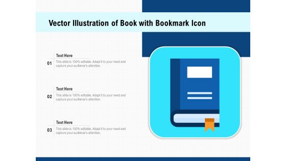Vector Illustration Of Book With Bookmark Icon Ppt PowerPoint Presentation Gallery Microsoft PDF