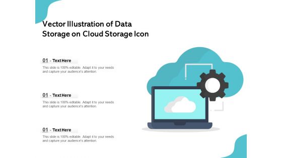 Vector Illustration Of Data Storage On Cloud Storage Icon Ppt PowerPoint Presentation File Visual Aids PDF