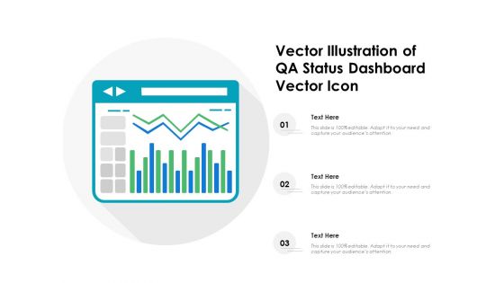 Vector Illustration Of QA Status Dashboard Vector Icon Ppt PowerPoint Presentation Gallery Backgrounds PDF