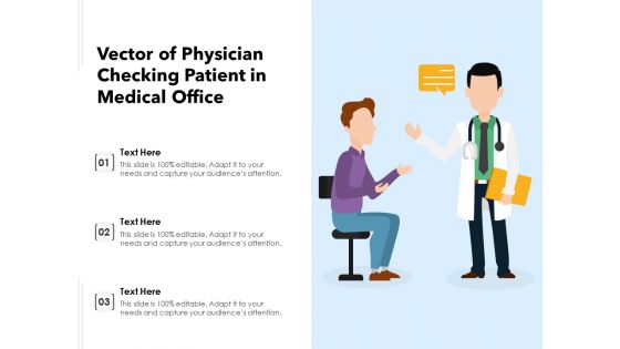 Vector Of Physician Checking Patient In Medical Office Ppt PowerPoint Presentation Styles PDF