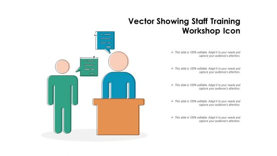 Vector Showing Staff Training Workshop Icon Ppt PowerPoint Presentation Ideas Picture PDF