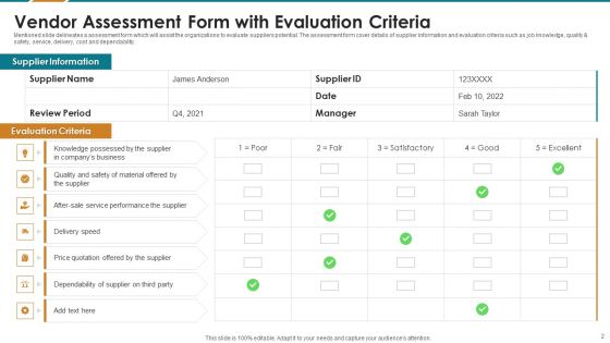 Vendor Assessment Ppt PowerPoint Presentation Complete With Slides