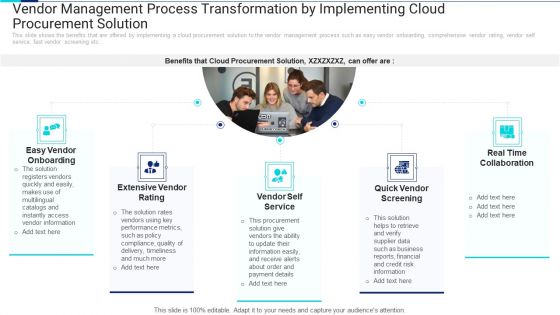 Vendor Management Process Transformation By Implementing Cloud Procurement Solution Brochure PDF