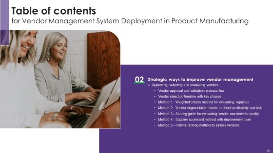 Vendor Management System Deployment In Product Manufacturing Ppt PowerPoint Presentation Complete Deck With Slides