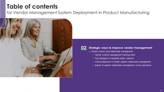 Vendor Management System Deployment In Product Manufacturing Ppt PowerPoint Presentation Complete Deck With Slides