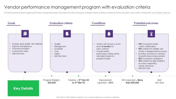 Vendor Performance Management Program With Evaluation Vendor Management System Deployment Brochure PDF