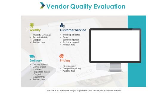 Vendor Quality Evaluation Ppt Powerpoint Presentation Icon Layout Ideas