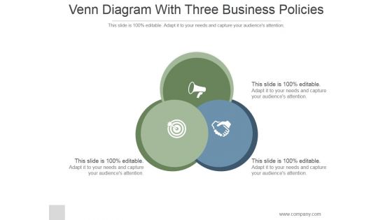 Venn Diagram With Three Business Policies Ppt PowerPoint Presentation Design Ideas