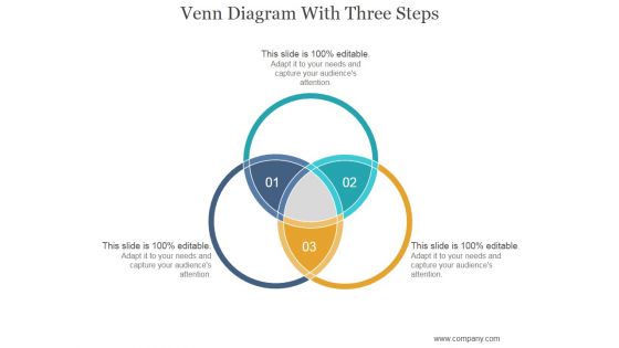 Venn Diagram With Three Steps Ppt PowerPoint Presentation Rules