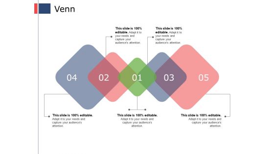 Venn With Five Shapes Ppt PowerPoint Presentation Show Design Templates