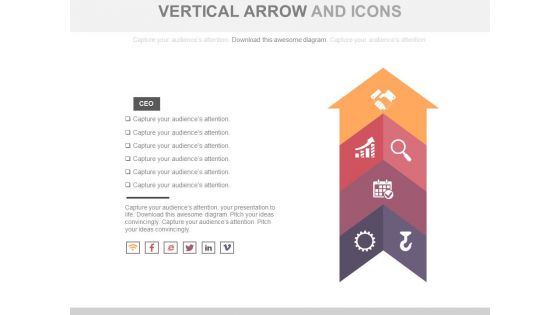 Vertical Arrow For Positioning Strategy Powerpoint Template