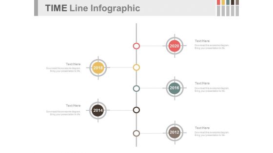 Vertical Timeline For Year Based Analysis Powerpoint Slides