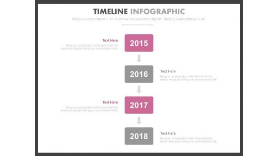 Vertical Year Based Timeline For Business Analysis Powerpoint Slides