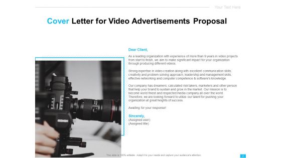 Video Ads Proposal Ppt PowerPoint Presentation Complete Deck With Slides